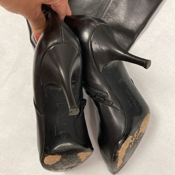 Fabulous cole haan knee high stiletto black leather boots 10 - Picture 3 of 5